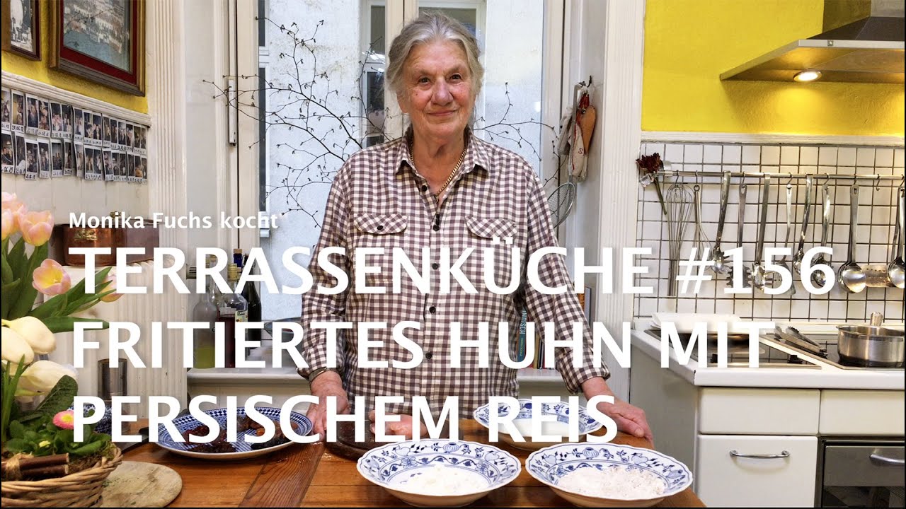 Fritiertes Huhn mit Persischem Reis - Terrassenküche #156