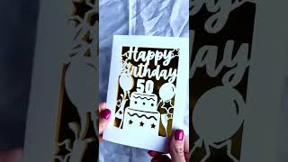 Happy 50th birthday Card! 🎈 #cricutmade #birthdaycard #diyinvitation #50andfabulous #diycrafts