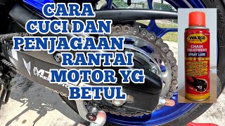 CARA CUCI DAN PENJAGAAN RANTAI MOTOR YG BETUL