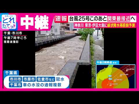【台風25号】このあと関東最接近へ 千葉では「最大瞬間風速35メートル」予想 既に車の水没に関する通報も 市川市・市原市・佐倉市などで冠水被害｜旬感LIVE とれたてっ!〈カンテレNEWS〉
