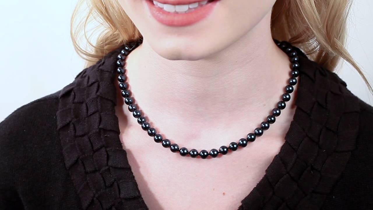 Black Akoya Pearl Necklace 7.0-7.5 mm 