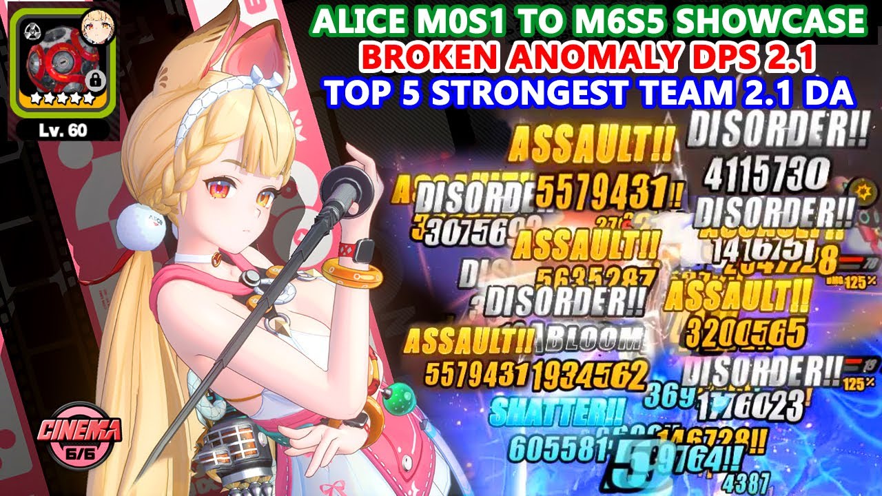 Alice M0S1 to M6S5 Showcase : Broken Anomaly DPS | Top 5 Strongest Team 2.1 | ZZZ Creator Server