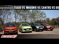 Tata Tiago vs Maruti Wagon R vs Hyundai Santro vs Datsun Go Comparison | Hindi | MotorOctane