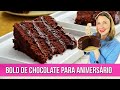 BOLO DE CHOCOLATE PARA ANIVERSÁRIO SIMPLES SEM TRIGO SEM LEITE