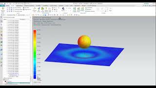 NX Nastran Sol701 Impact of ball to Soft Material screenshot 5