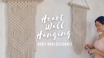 DIY Macrame Heart  |  Double Heart Wall Hanging #12 | Square Knot | Macrame for Beginners