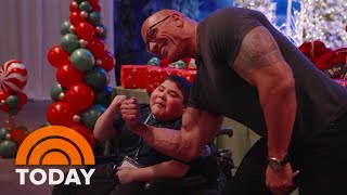 Dwayne Johnson delivers epic Make-A-Wish surprise at Universal