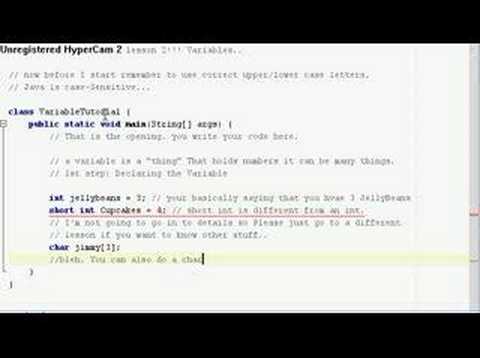 Java Tutorial 2: Variables