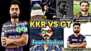 Rinku Singh 5 Sixes | Rashid Khan Hattrick | KKR VS GT Funny Review 🔥🔥