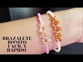 brazalete con mostacillas y cristal bicono