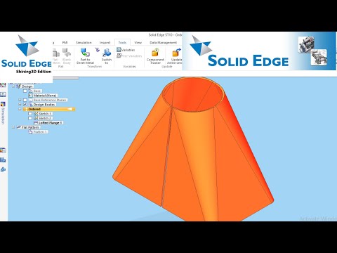 Solid edge Sheet Metal tutorial I Calculate hopper in Flat pattern I Solid edge tutorial