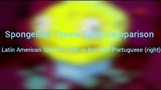 SpongeBob Theme Song Comparison (Latin American Spanish VS Brazilian Portuguese) (Left To Right)