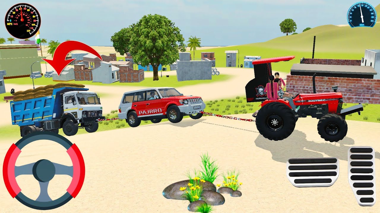 Dumper stuck car and tractor rescue the dumper 🔥 