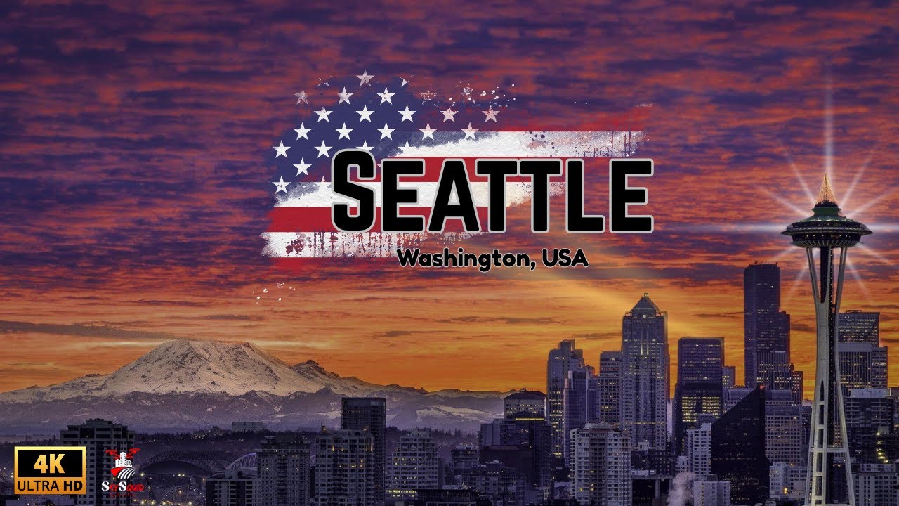 Seattle Washington 4K Drone Tour 🌆 | Stunning Aerial Night & Day Views 2025 | SkySquid
