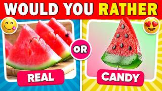 Would You Rather...? 2026 Real Food vs Candy Edition 🍩🍬🔥 Quiz Face