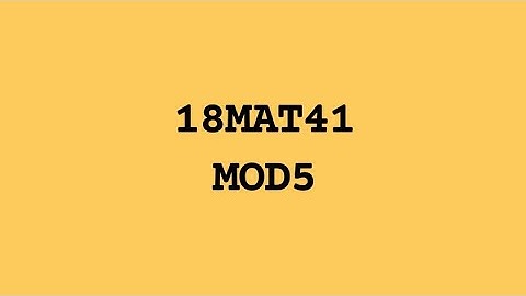 18MAT41 MODULE 5 | VTU 4th SEM CSE