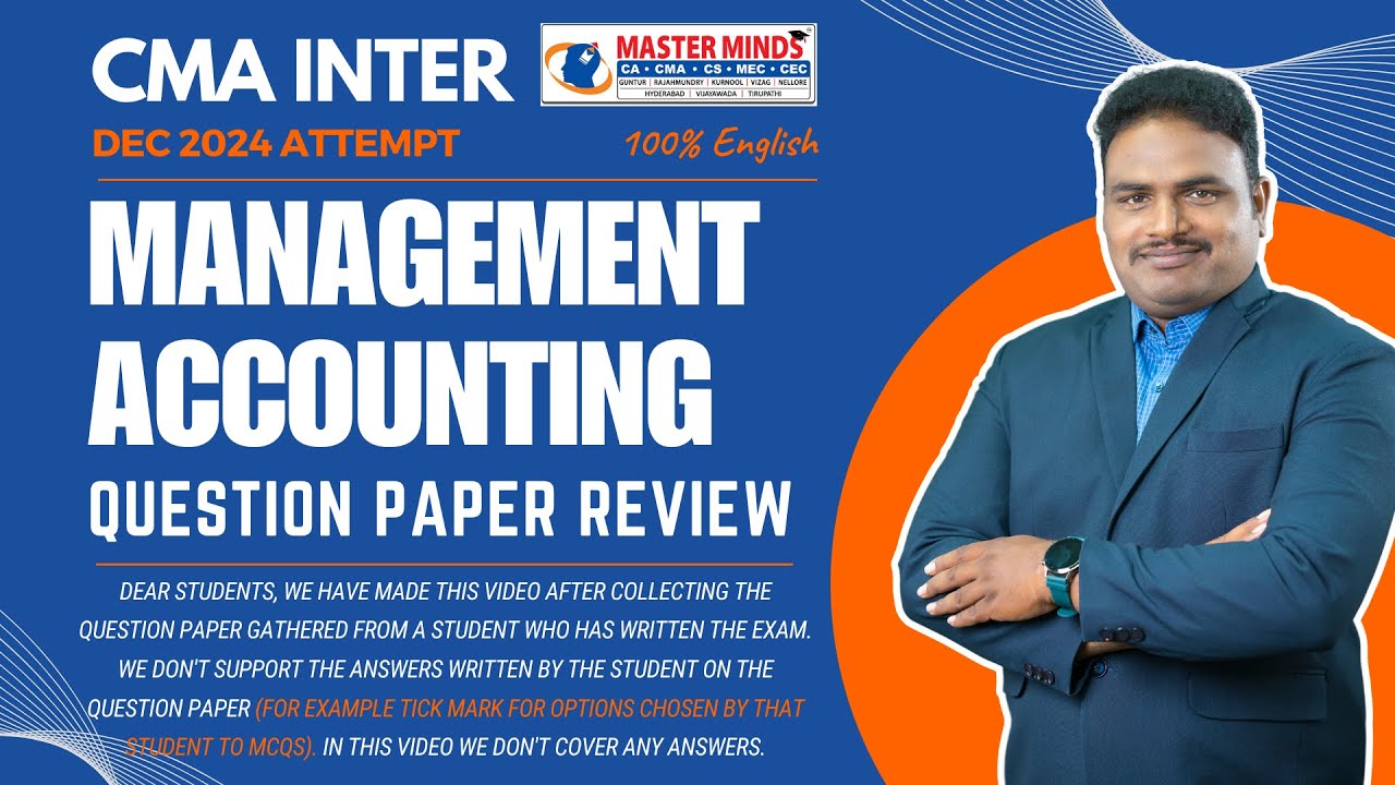 CMA Inter Management Accounting Question Paper Review Dec24 | P1897 ...