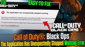 Fix Call of Duty®: Black Ops 7 🛠️ The Application Has Unexpectedly Stopped Working Error on PC
