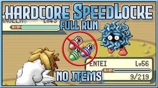 Hardcore SpeedLocke Full Run | Speedrun + Nuzlocke No Items in Battle!