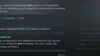 Resolving the Couldn't obtain encoding for database test Error in Debezium for PostgreSQL