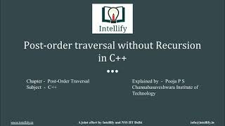 Post order Traversal without Recursion in C++
