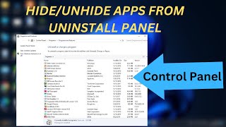 How to Hide or Unhide programs/Apps  from Control Panel |Hide apps from uninstall panel |LS6 TECH screenshot 5