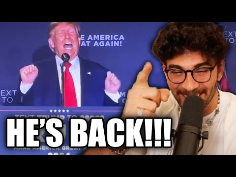 Thumbnail for TRUMP IS BACK & More UNHINGED than EVER!!! | Hasanabi Reacts to New Trump Clips