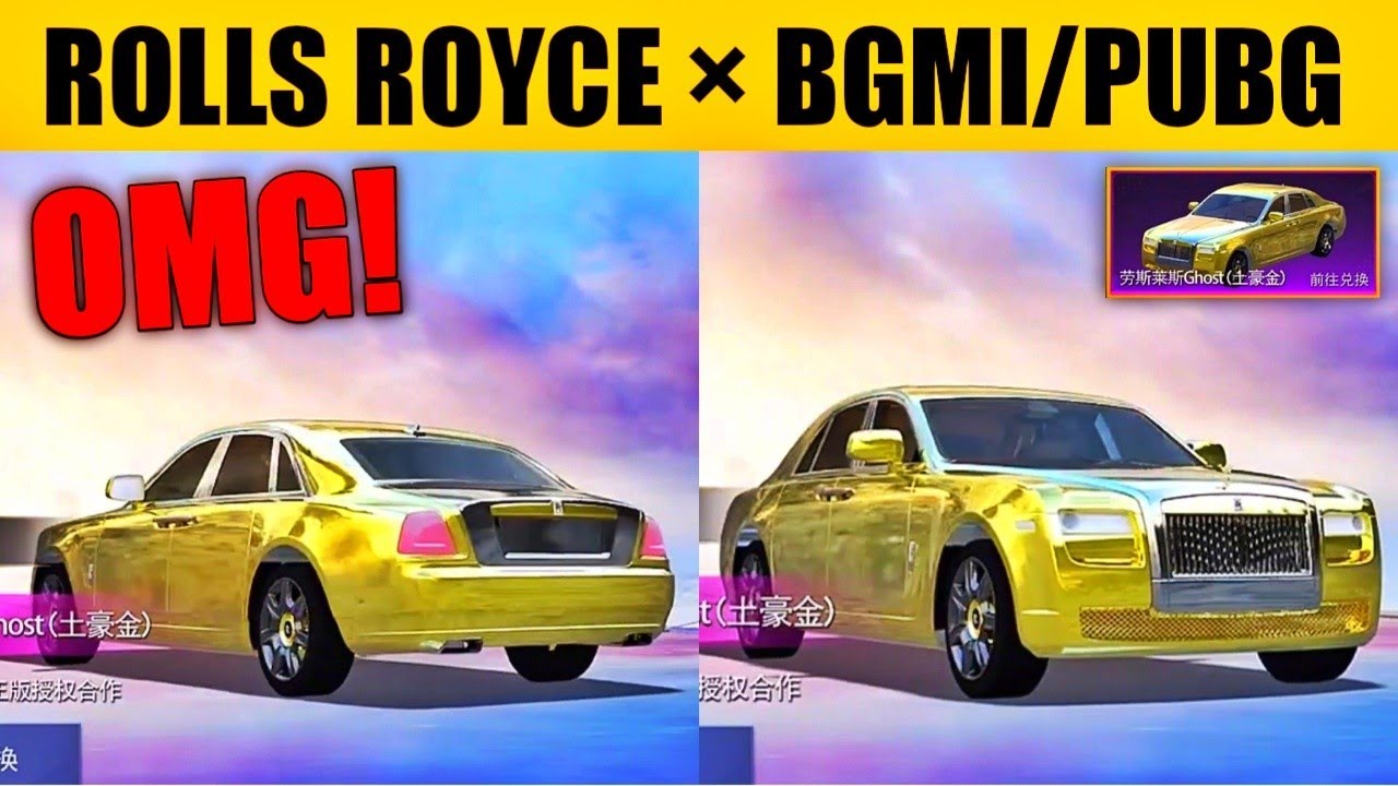 Bgmi × Rolls Royac Big Collaboration | Rolls Royac skin in pubg