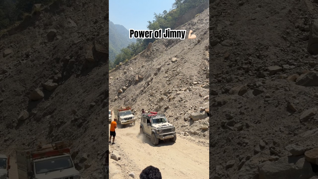 Jimny pulling Loaded Pickup at Aadi Kailash 💪🏻 #jimny #jimny4x4 #4x4 #offroad