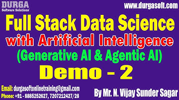 FULL STACK DATA SCIENCE with Artificial Intelligence tutorials || by Mr. N. Vijay Sunder Sagar