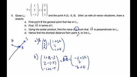 IB MAI HL - 09.07.5 Shortest distance from point to line Vector Equations of Lines