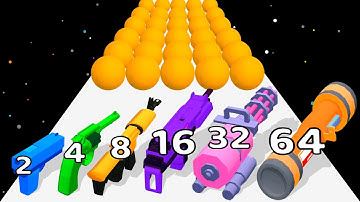 MERGE GUN RUN 2048 - Level Up Numbers (Satisfying Merge Game! ASMR)