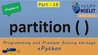 #18 #olevel #ALevel #Chapter6 #function partition () function on #string in hindi with example
