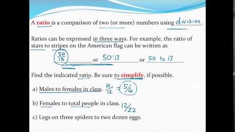 Writing and simplifying ratios