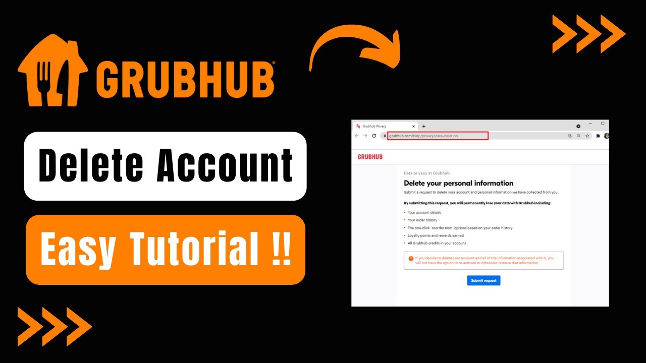 How to Delete Grubhub Account ! - YouTube