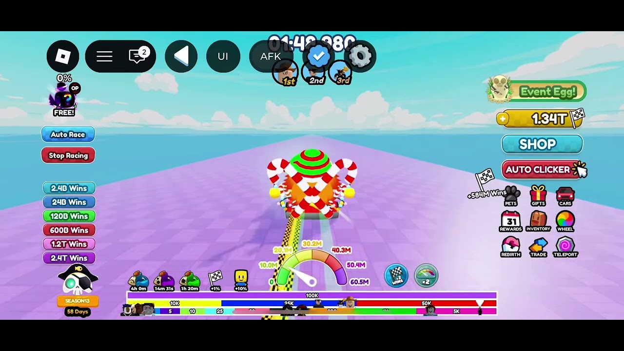 Beating some really fast people in race clicker