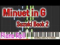 Minuet in G - L.van Beethoven - Suzuki Book 2 - Play Along Piano Accompaniment