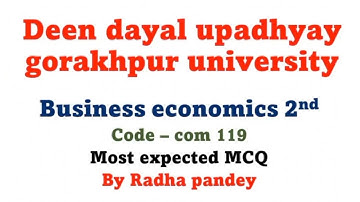 Business Economics (2nd ) Important MCQ | DDU B.com 2nd  Sem | Business Economics MCQ