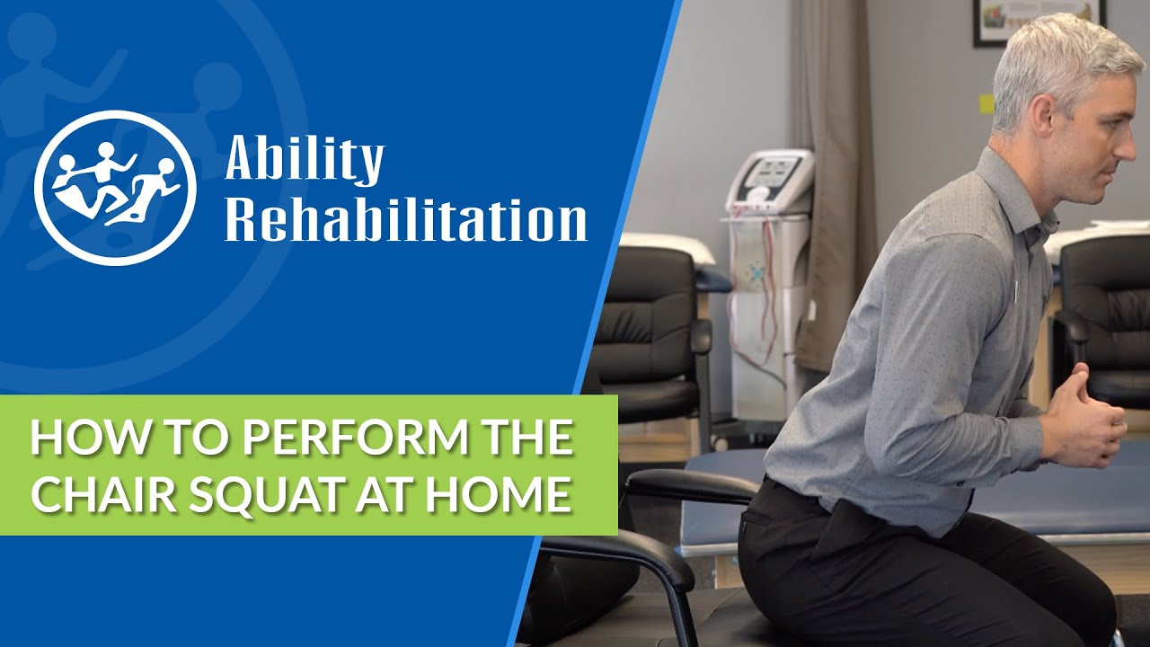 Squatting Using a Chair WorkFromHome Exercises YouTube