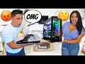 Destroying my boyfriends ps5  surprising him with a 5000 gaming pc he freaked