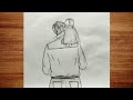 Father's Day Special Drawing || Father and Daughter Drawing || Happy Father's Day 2025