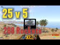 INSANE 25 V 5 Raid Defence 288 Rockets! -Rust