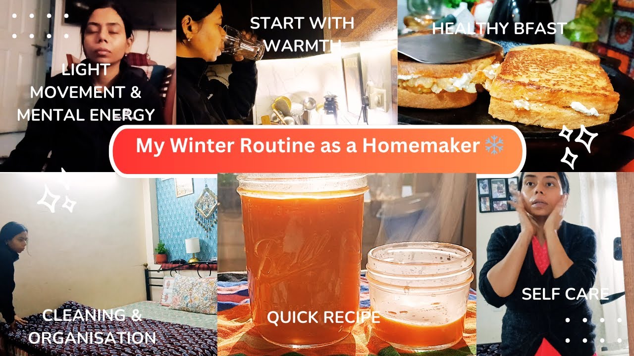 From Lazy to Active❄️|Winter Routine for Home Makers|Light Movement, Healthy Bfast,Cleaning,Selfcare