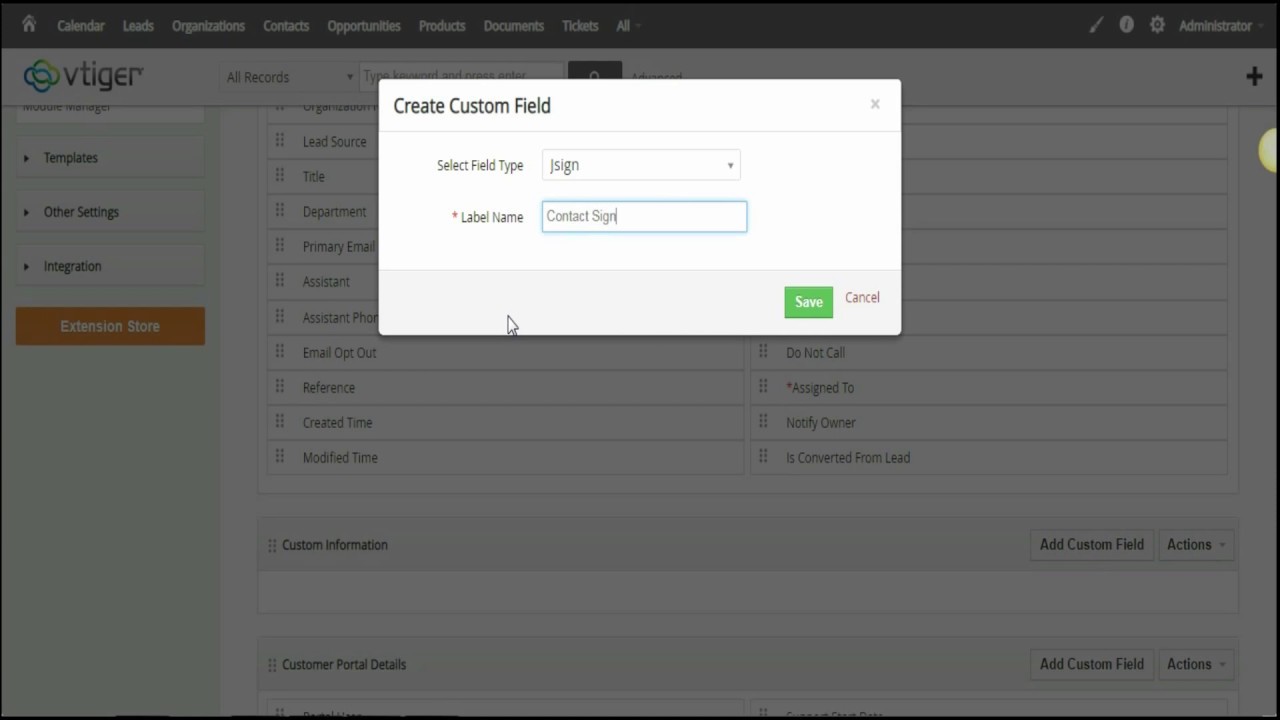 Digital Signature for Vtiger CRM