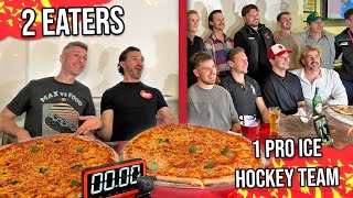 We Took On A PRO ICE HOCKEY TEAM in a Pizza Challenge...Then CHAOS Erupted!