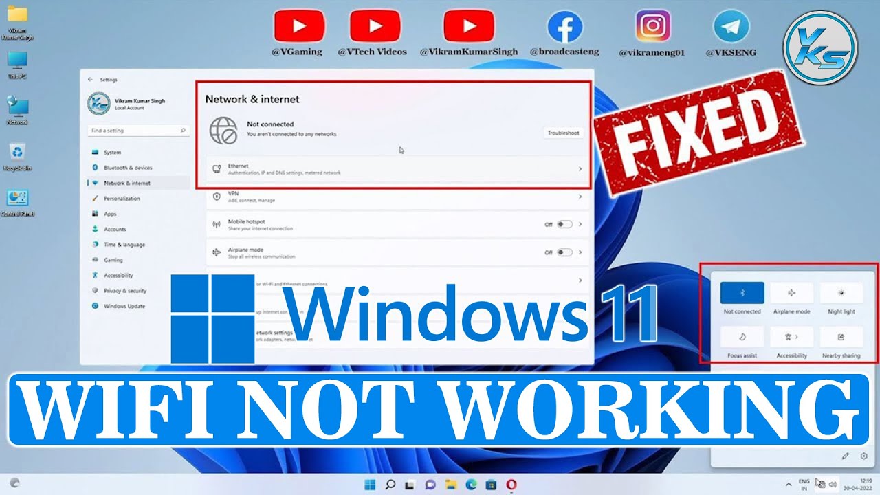 How To Fix Wifi Not Working On Windows 11 - YouTube
