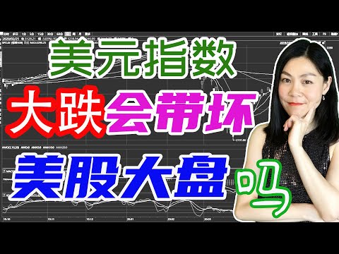 美股分析：最近美元指数持续大跌。什么原因导致了美元阴跌？它会不会引发股市崩盘？美元和三大指数的相关性是怎么样的？邮轮、航空、REIT大涨，能否补仓？