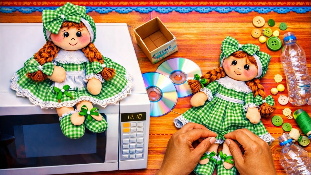 Depois que transformei essa reciclagem em  boneca de micro-ondas não parei + 