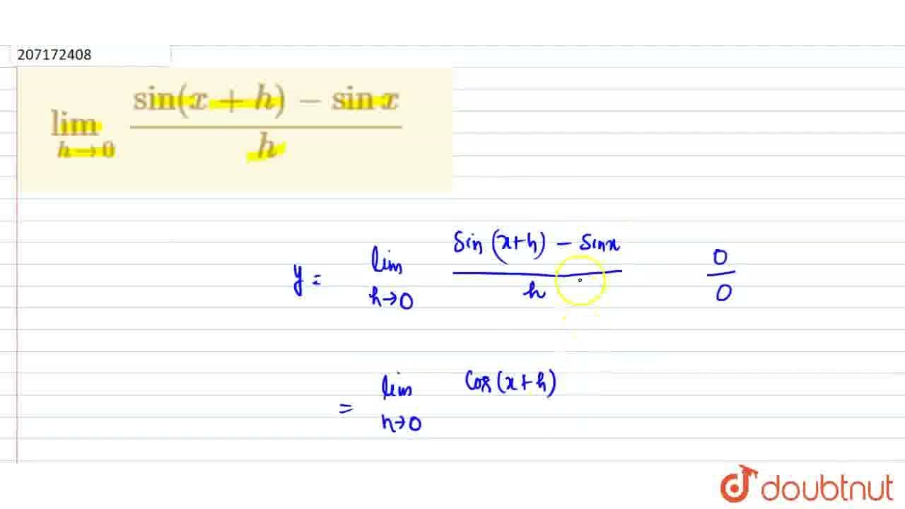 Lim h Rarr0 sin x h sinx h CLASS 12 CONTINUITY AND Lim h Rarr0 sin x h sinx h CLASS 12 CONTINUITY AND