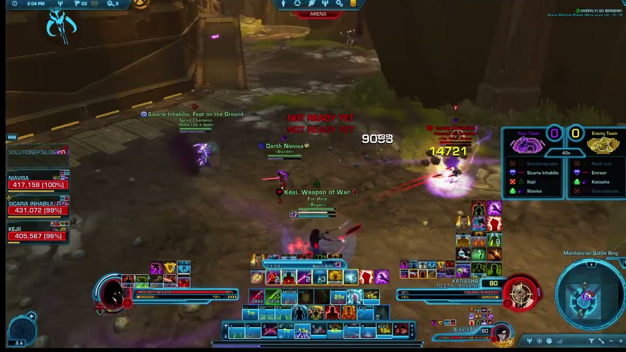 Swtor 7.8 PvP - Arsenal Mercenary - 4v4 Mandalorian Battlering